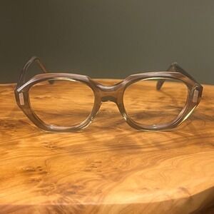 Vintage American Optical AO Flexi-Fit Safety Glasses Brown Translucent Frame 6-M